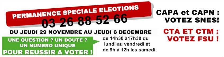 Elections professionnelles 2018 : Permanences spéciales pour le vote