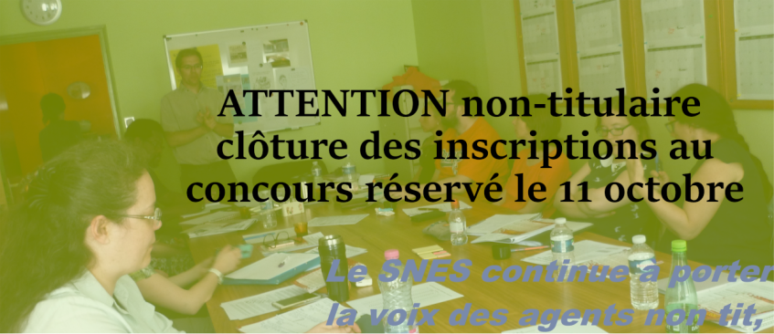 Non-Tit fin des inscriptions au concours réservé le 11 Octobre