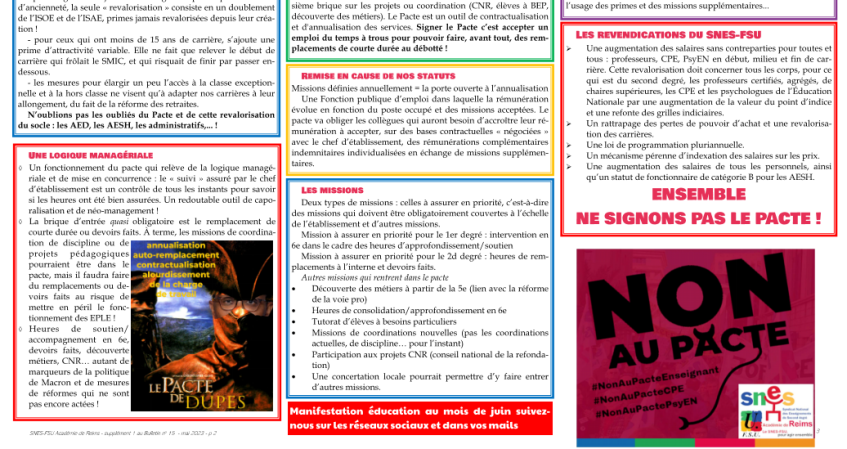 Supplément 1 au Bulletin 15 mai 2023