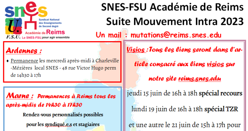 Résultats du mouvements INTRA 2023 et suites